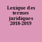 Lexique des termes juridiques 2018-2019