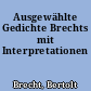Ausgewählte Gedichte Brechts mit Interpretationen