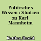 Politisches Wissen : Studien zu Karl Mannheim